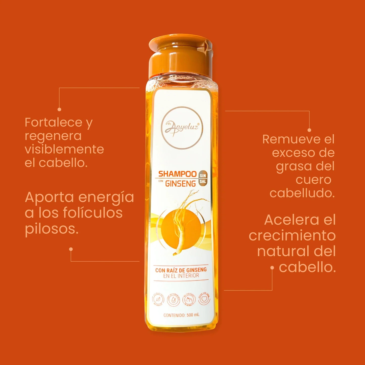 SHAMPOO DE GINSENG ANYELUZ 500ml