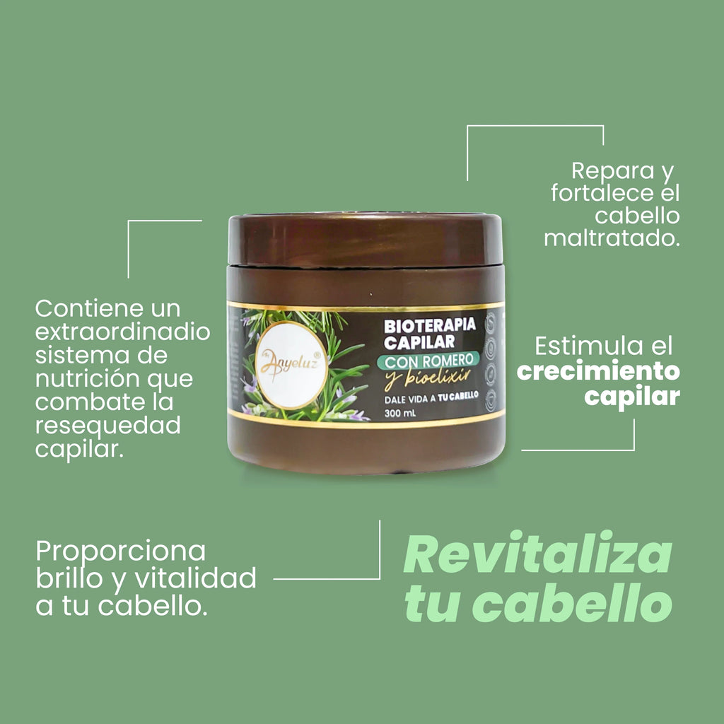 BIOTERAPIA CAPILAR CON ROMERO Y BIOELIXIR ANYELUZ 300ml