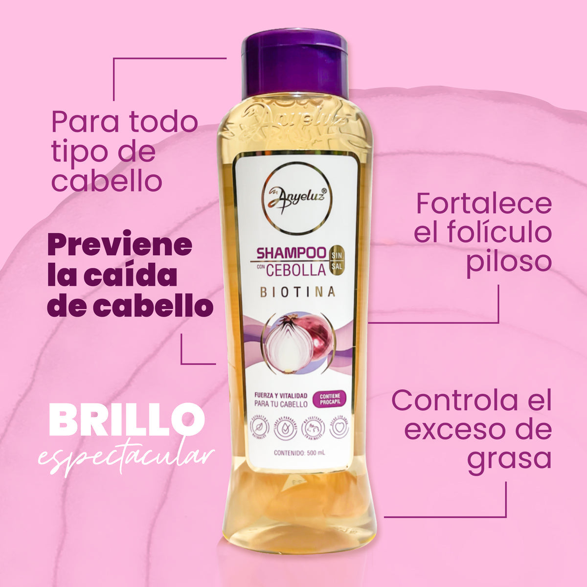 SHAMPOO CON CEBOLLA ANYELUZ 500ml