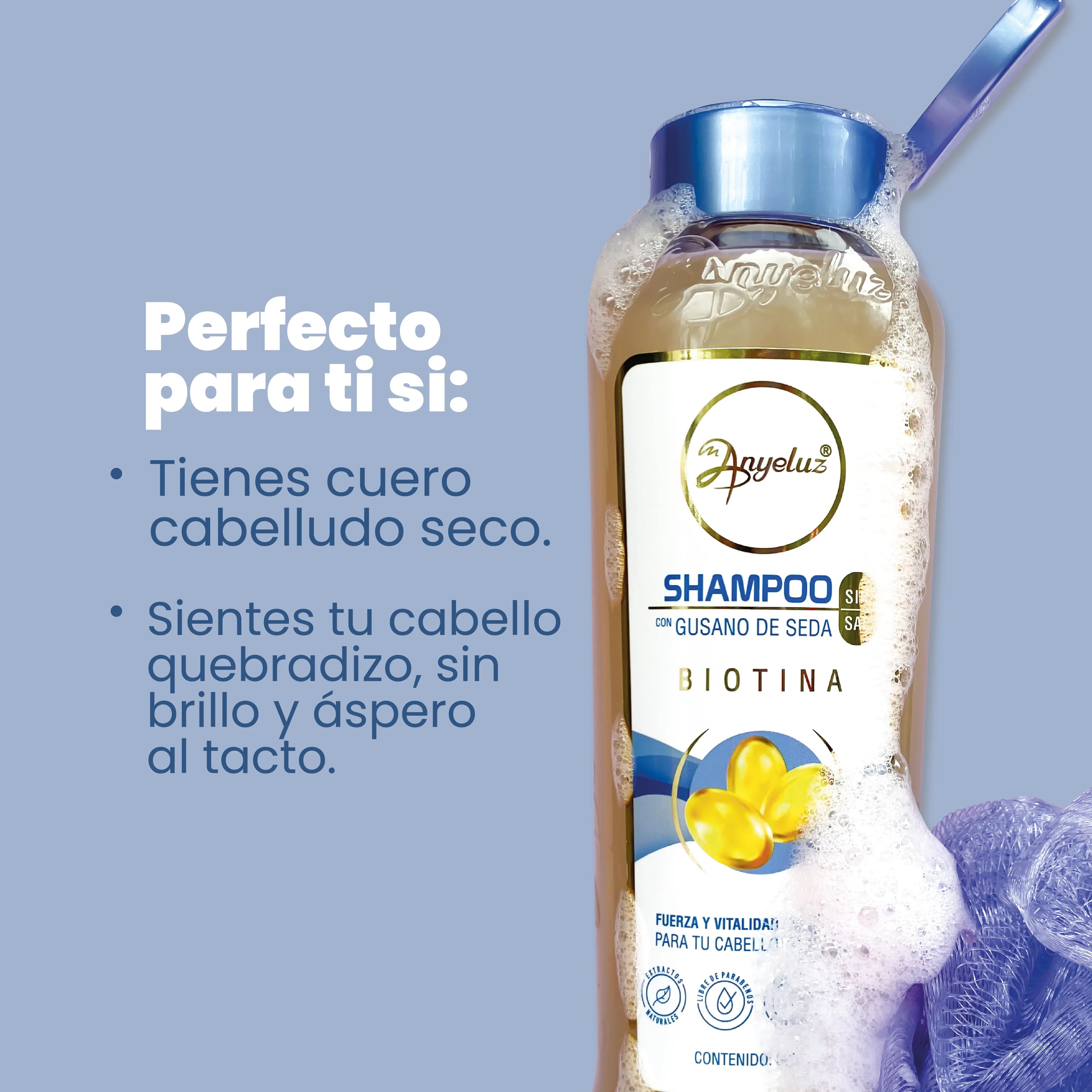 SHAMPOO CON GUSANO DE SEDA ANYELUZ 500ml