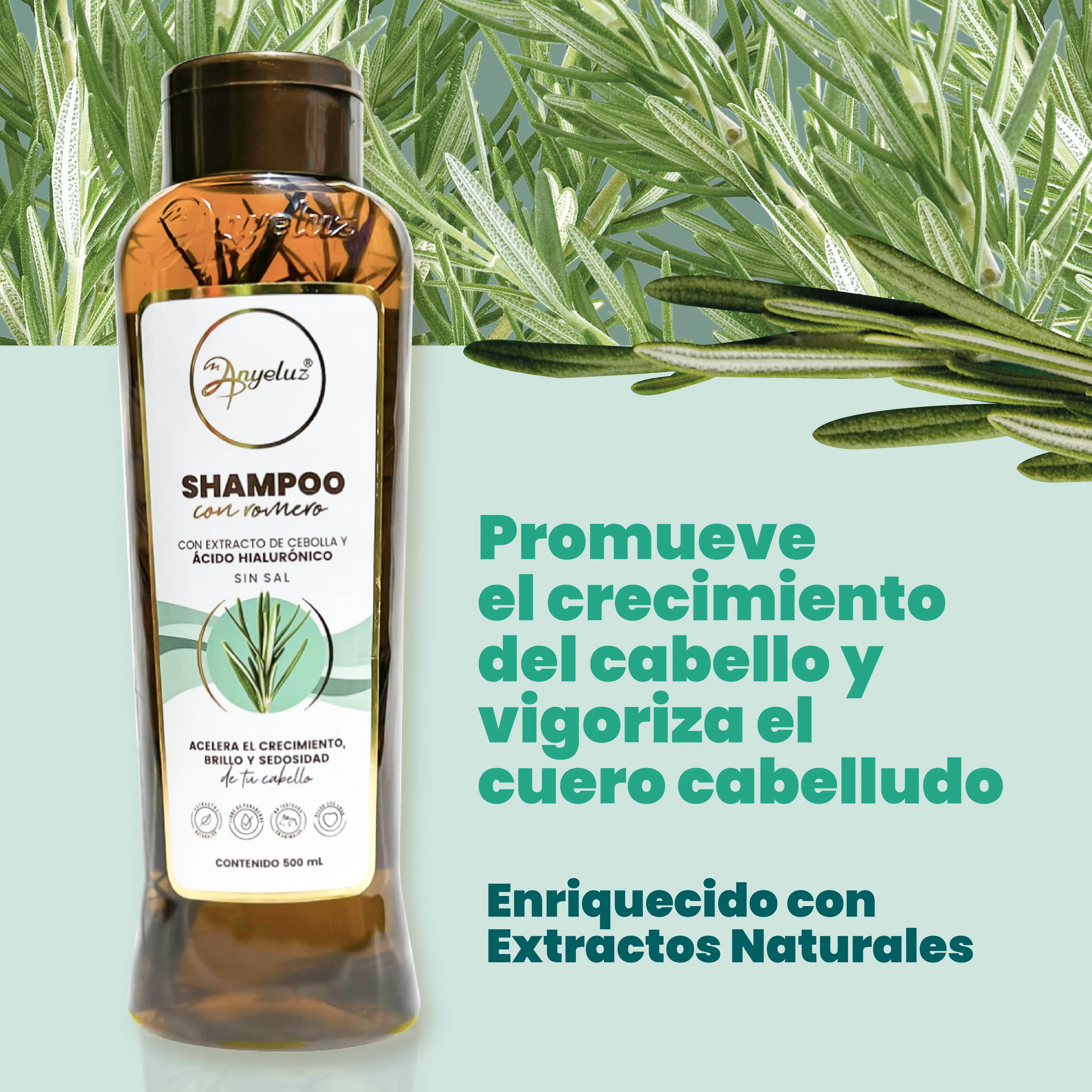 SHAMPOO CON ROMERO ANYELUZ 500ml